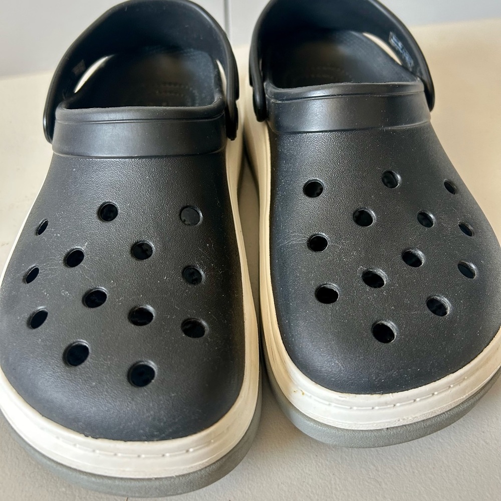 CROCS Black and White Women's Shoes